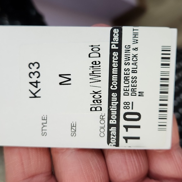 UNIQUE VINTAGE polka-dot swing dress - Picture 13 of 13